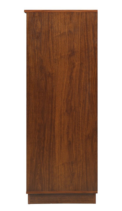 52" Brown And Black Wood Bar Cabinet With Three Drawers