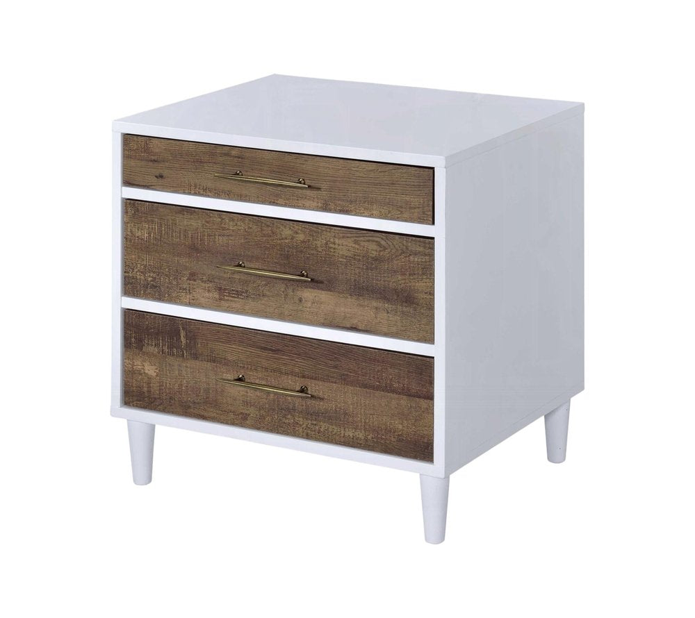 21" Brown Three Drawers Nightstand