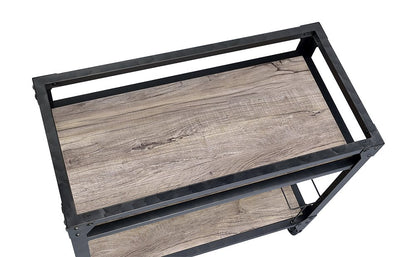 Black and Natural 32" Rolling Prep Table With Storage