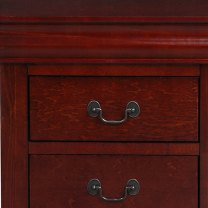 24" Brown Two Drawer Faux Wood Nightstand