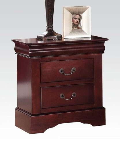 24" Brown Two Drawer Faux Wood Nightstand