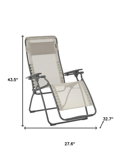 28" Blue Metal Outdoor Zero Gravity Chair with Blue Cushion