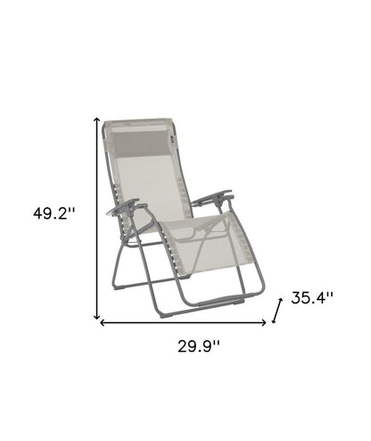 30" Blue and Gray Steel Outdoor Zero Gravity Chair with Blue Cushion