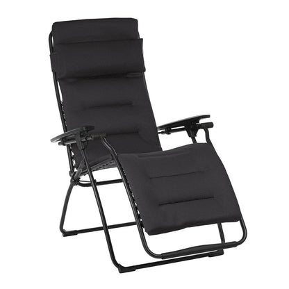 26" Blue Steel Outdoor Zero Gravity Chair with Blue Cushion