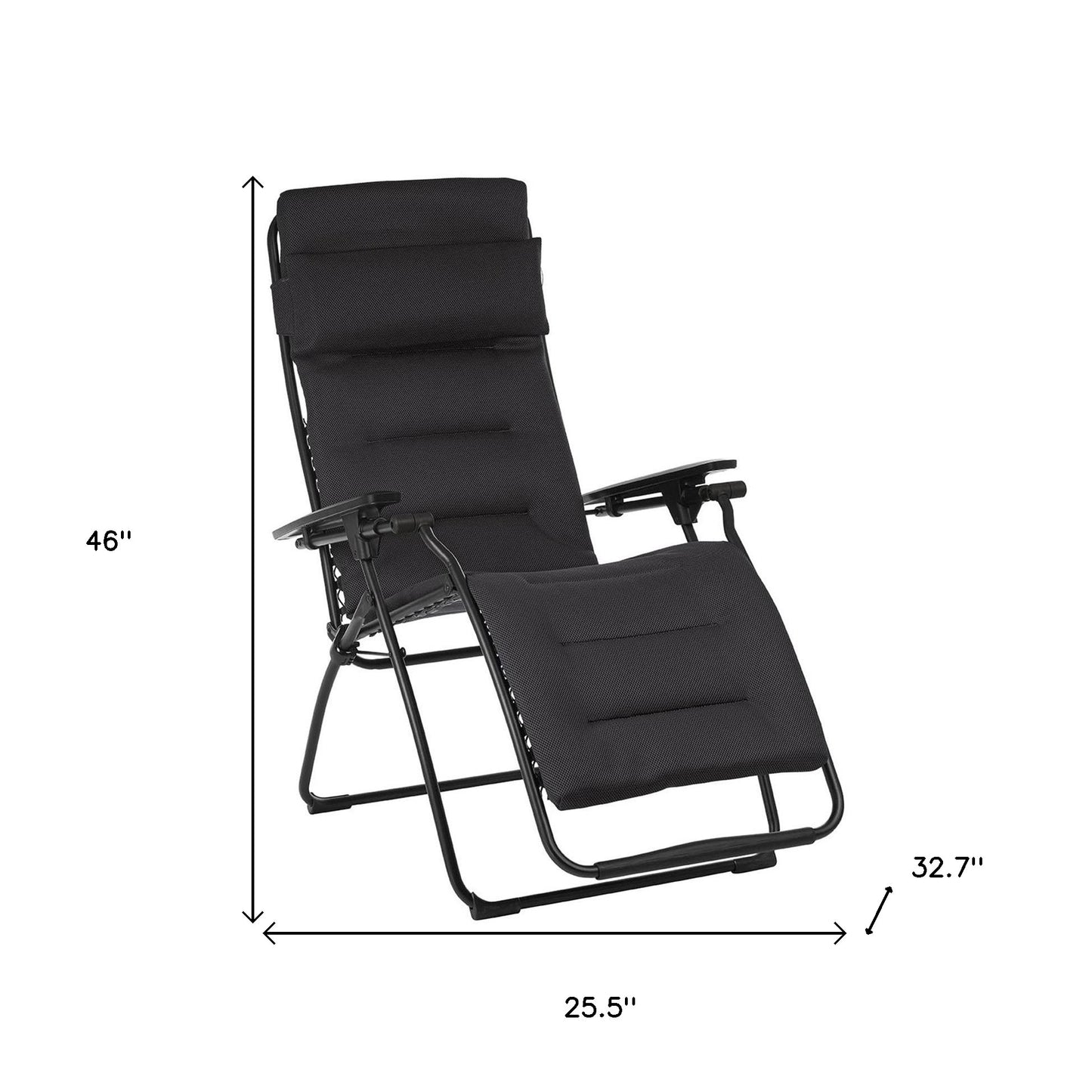 26" Blue Steel Outdoor Zero Gravity Chair with Blue Cushion