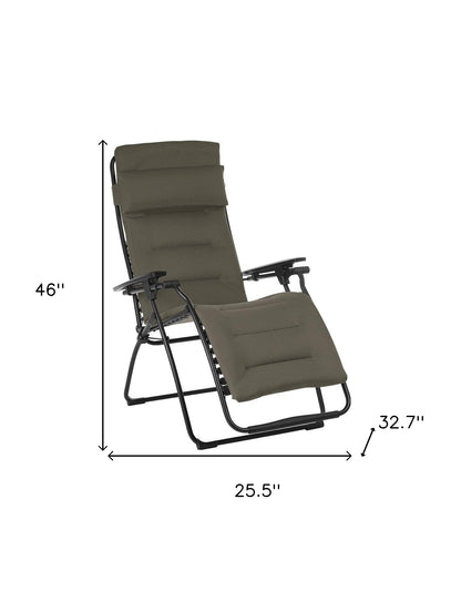 26" Blue Steel Outdoor Zero Gravity Chair with Blue Cushion