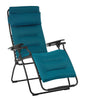 26" Blue Steel Outdoor Zero Gravity Chair with Blue Cushion