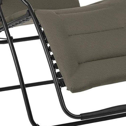 30" Black Steel Outdoor Zero Gravity Chair with Black Cushion