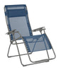 30" Blue and Gray Steel Outdoor Zero Gravity Chair with Blue Cushion