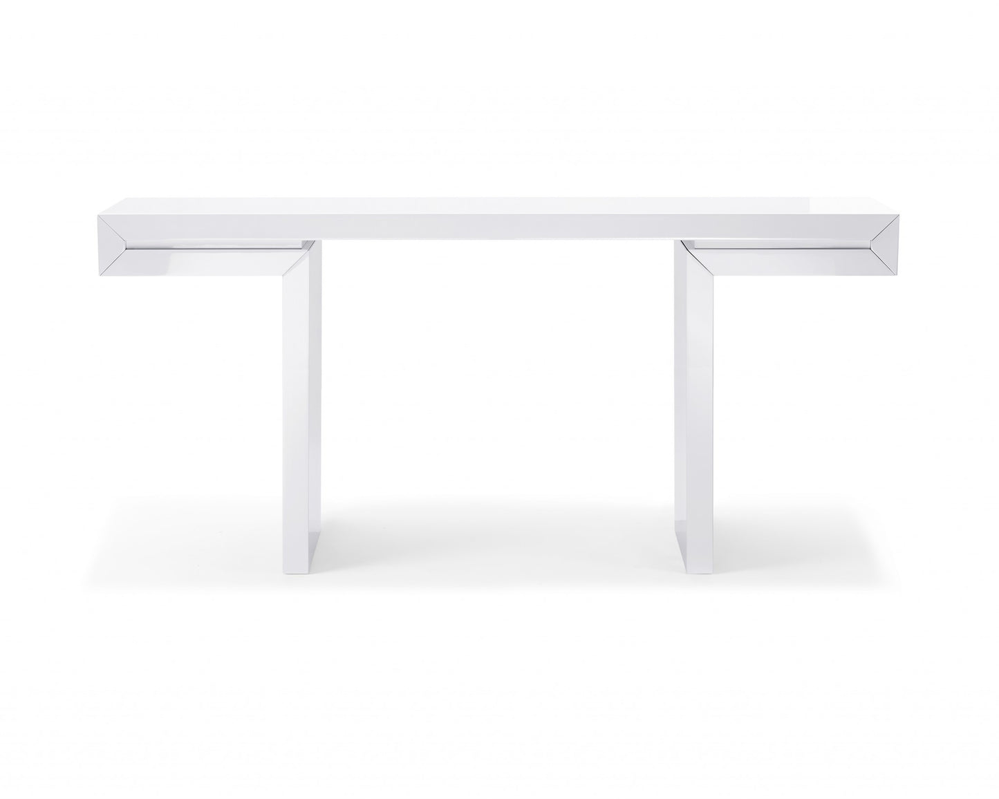 63" White Trestle Console Table