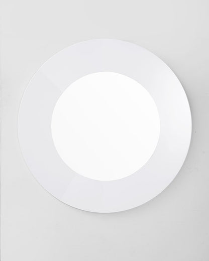 40" White Round Wood Framed Accent Mirror