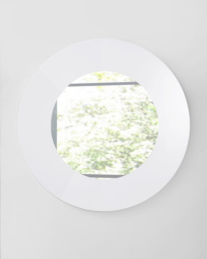 40" White Round Framed Accent Mirror