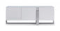 91" White Glass Frame Console Table