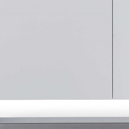 91" White Glass Frame Console Table