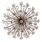 16" X 16" Gold And Clear Abstract Metal Sunburst Hanging Dimensional Sculpture