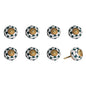 Set of Eight Green White And Gold Geometric Ceramic Drawer Pull Knobs