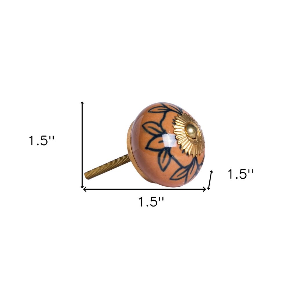 1.5" X 1.5" X 1.5" Orange Gold And Black  Knobs 8 Pack