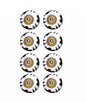 1.5" X 1.5" X 1.5" Black White And Gold  Knobs 8 Pack