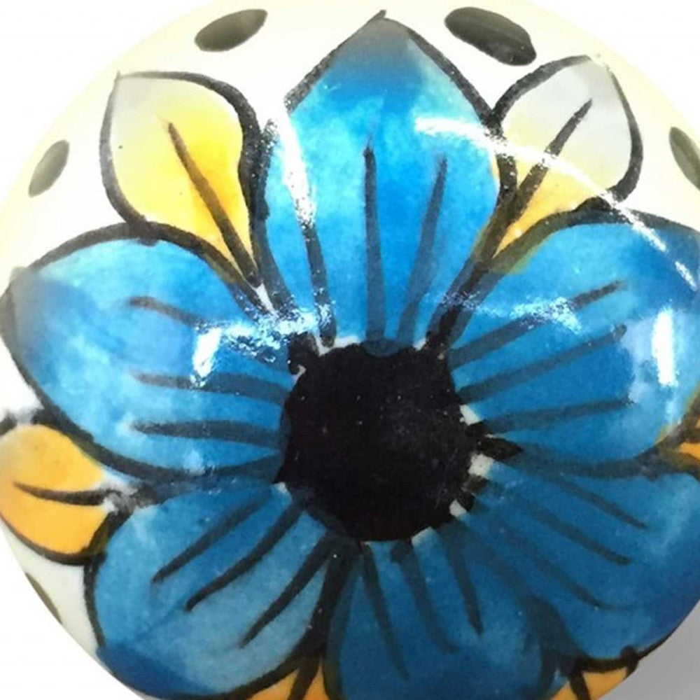 1.5" X 1.5" X 1.5" Blue Black And Yellow  Knobs 8 Pack