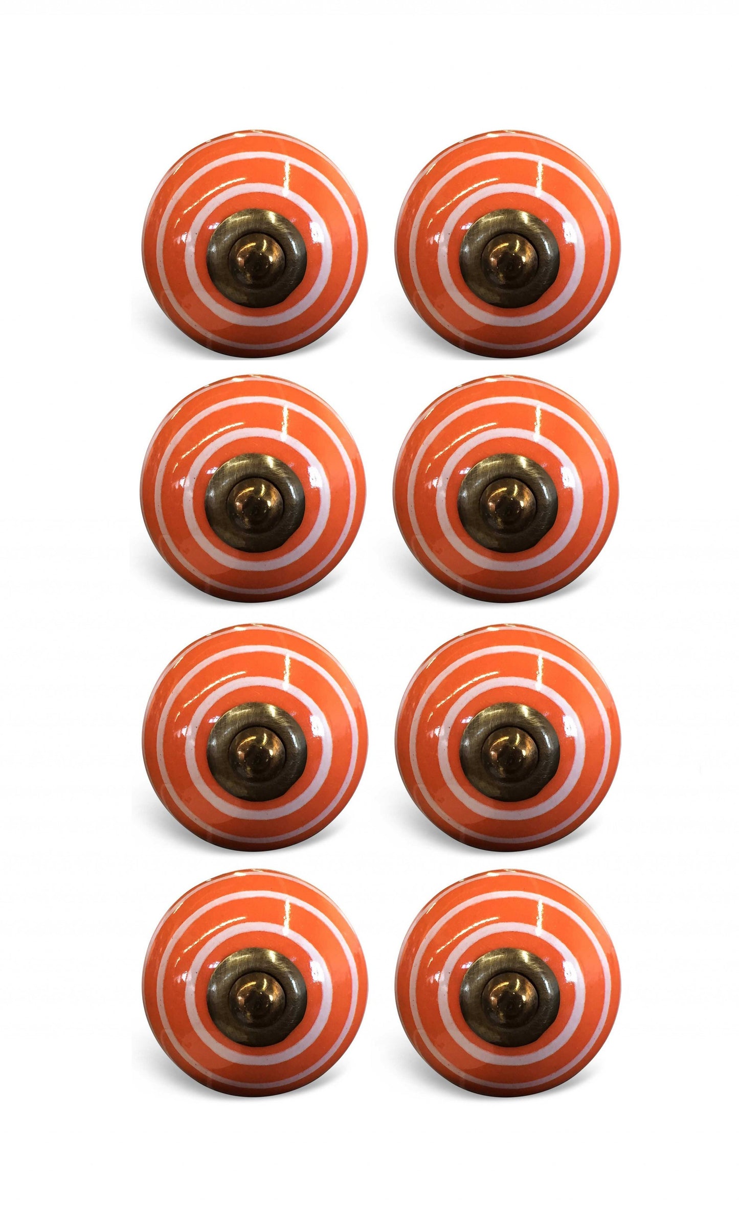 1.5" X 1.5" X 1.5" Bronze White And Orange  Knobs 8 Pack