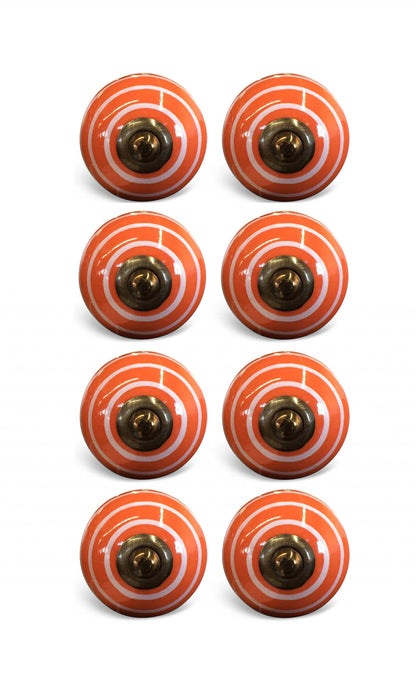 1.5" X 1.5" X 1.5" Bronze White And Orange  Knobs 8 Pack