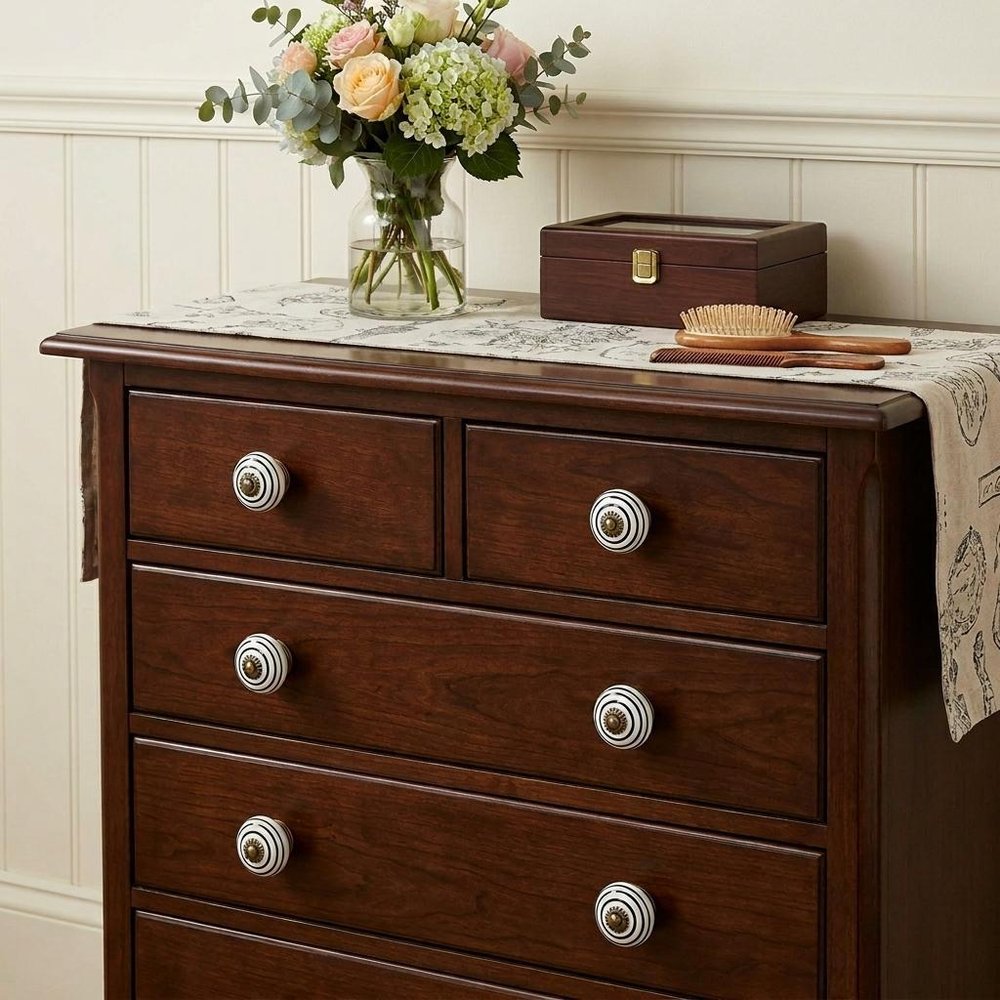 1.5" X 1.5" X 1.5" Hues Of Bronze White And Black  Knobs 8 Pack