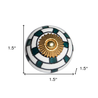 1.5" X 1.5" X 1.5" White Black And Yellow  Knobs 12 Pack