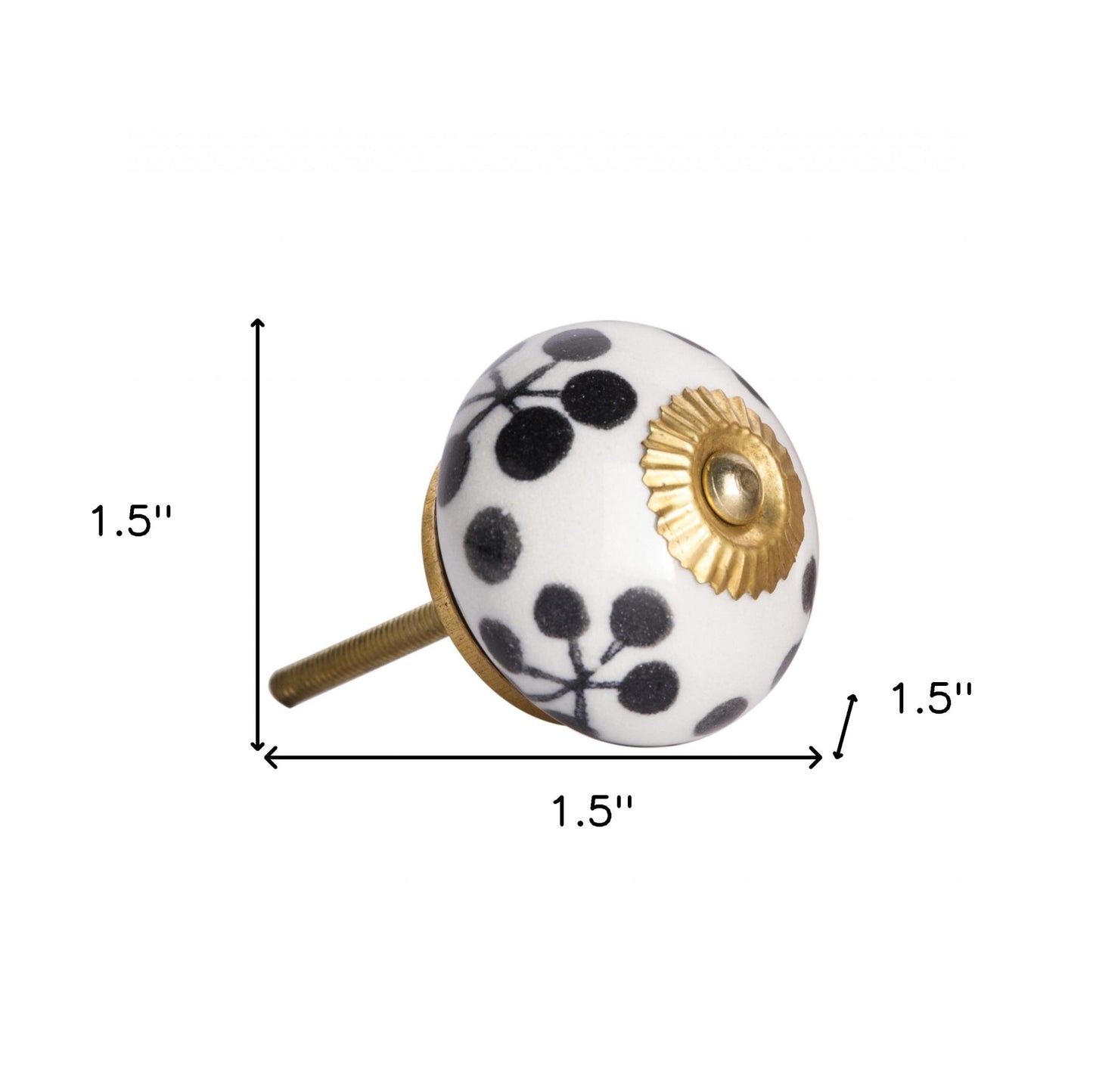 1.5" X 1.5" X 1.5" White Black And Yellow  Knobs 12 Pack
