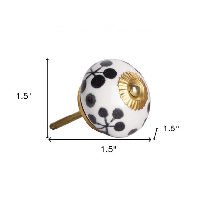 1.5" X 1.5" X 1.5" White Black And Yellow  Knobs 12 Pack