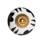 Set of Twelve White Teal And Gold Geometric Ceramic Drawer Pull Knobs