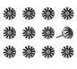 1.5" X 1.5" X 1.5" White Black And Silver  Knobs 12 Pack