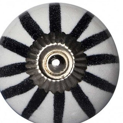 1.5" X 1.5" X 1.5" White Black And Silver  Knobs 12 Pack