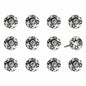 Set of Twelve Sky Blue And White Floral Ceramic Drawer Pull Knobs