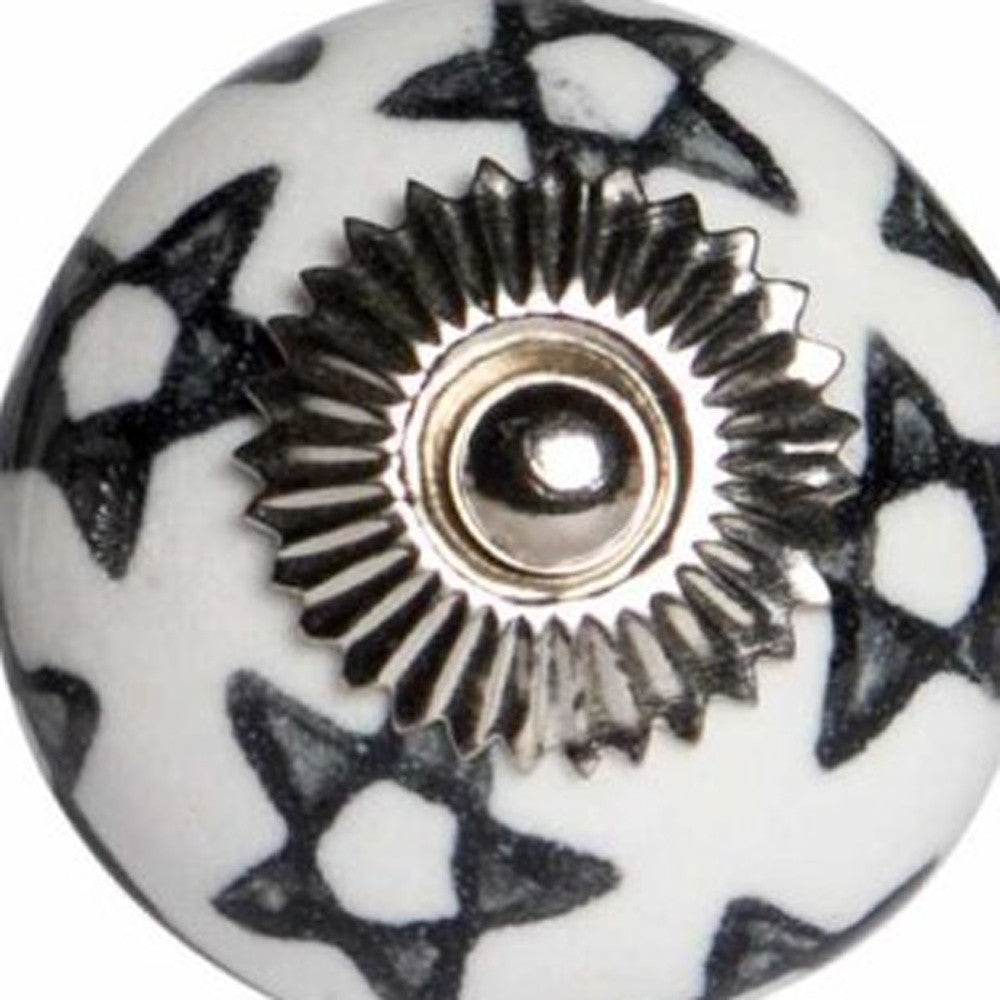 Set of Twelve Sky Blue And White Floral Ceramic Drawer Pull Knobs