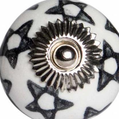 Set of Twelve Sky Blue And White Floral Ceramic Drawer Pull Knobs