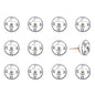 Set of Twelve Black White And Gold Clock Face Ceramic Drawer Pull Knobs