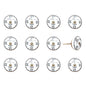 Set of Twelve Black White And Gold Clock Face Ceramic Drawer Pull Knobs