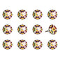1.5" X 1.5" X 1.5" Yellow Blue And Red  Knobs 12 Pack