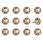 1.5" X 1.5" X 1.5" Yellow Blue And Red  Knobs 12 Pack