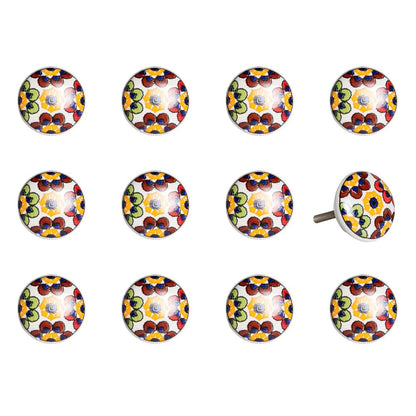 1.5" X 1.5" X 1.5" Yellow Blue And Red  Knobs 12 Pack