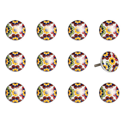 1.5" X 1.5" X 1.5" Yellow Blue And Red  Knobs 12 Pack