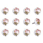 Set of Twelve Pink And White Floral Ceramic Drawer Pull Knobs