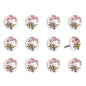 Set of Twelve Pink And White Floral Ceramic Drawer Pull Knobs