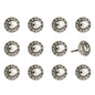 Set of Twelve Black And Gray Clock Face Ceramic Drawer Pull Knobs