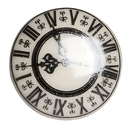 Set of Twelve Black And Gray Clock Face Ceramic Drawer Pull Knobs