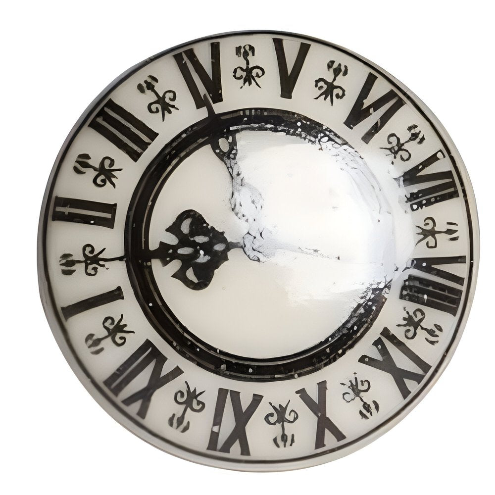 Set of Twelve Black And Gray Clock Face Ceramic Drawer Pull Knobs