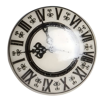 Set of Twelve Black And Gray Clock Face Ceramic Drawer Pull Knobs