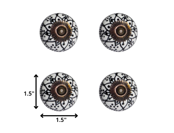 1.5" X 1.5" X 1.5" Black White Copper  Knobs 12 Pack