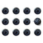 Set of Twelve Blue And Black Ceramic Drawer Pull Knobs