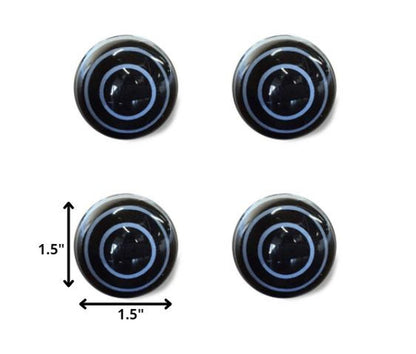 Set of Twelve Blue And Black Ceramic Drawer Pull Knobs